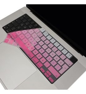 MacBook Türkçe Q Klavye Koruyucu Pembe M1-M5 Air 13.6 A2681 A3113 A3240 A3449 Pro 14 A2442 A3426 A3434 Pro 16 A2485 A3429 Ultra İnce Silikon Keyboard Cover Touch ID Pembe