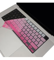 MacBook Türkçe Q Klavye Koruyucu Pembe M1-M5 Air 13.6 A2681 A3113 A3240 A3449 Pro 14 A2442 A3426 A3434 Pro 16 A2485 A3429 Ultra İnce Silikon Keyboard Cover Touch ID Pembe