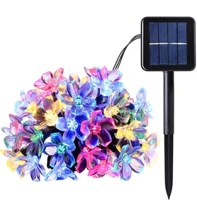 ALLY 7M 50 Kiraz Çiçeği Solar Güneş Enerjili Dış Bahçe Aydınlatma Su Geçir - SSSSSS1882-7