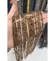 Hematit Taşı Yassı Kesim Parlak Kahverengi 3x6mm Doğal Taş Dizi