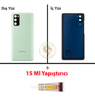 Samsung S20 Fe Nane Yeşili Arka Pil Kapağı Batarya Kapağı Lazer Kesim + B-7000 Yapıştırıcı