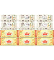 Fibril Islak Havlu Bebek Mendil 90 Yaprak Zeytinyağlı & Bebek (Karma 12 Li Set) 1080 Yaprak