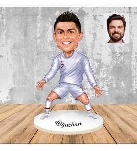 Kişiye Özel Futbol Sevenlere Hediye Fanatik Futbolcu Karikatür Ahşap Biblo