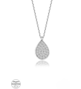 SWAROVSKİ TAŞLI  CRYSTAL DAMLA 925 AYAR GÜMÜŞ KOLYE
