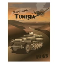 Tunus 1943 - Desert Shark Travel Poster Tablo Ahşap Poster Dekoratif