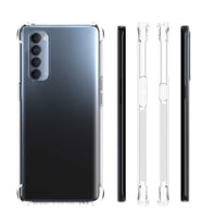 Oppo Reno 4 Pro Kılıf Şeffaf Köşe Korumalı ABS Airbag Absorbing Case Silikon (Renksiz)