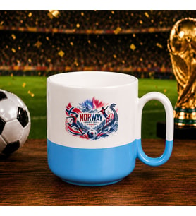 BK Gift Norveç Taraftar Temalı 2026 Dünya Kupası Tasarımlı Mavi Joyful Kupa Bardak