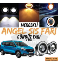 Dacia Lodgy 2012-2022 Uyumlu Mercekli Angel Sis Farı Metal 76 mm Turuncu Halkalı Gündüz Farı 2 Adet