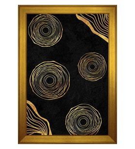 Soyut Şekiller Motifli Kanvas Tablo 80 x 110 cm Gold Çerçeve