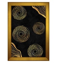 Soyut Şekiller Motifli Kanvas Tablo 80 x 110 cm Gold Çerçeve
