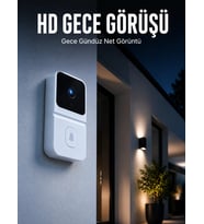 Beyaz Akıllı Güvenlik Kapı Zili Telefon Kontrollü Wi-Fi Görüntülü Kapı Zili