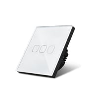 Üçlü Dokunmatik Işık Anahtarı Beyaz Cam Panel Nötrsüz 1 Way 3 Kanal SK-A803-01