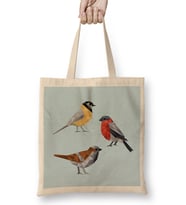 Geometric Animal Birds Bez Çanta Uzun Saplı