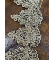 EN 14 CM OSMANLI DESENLİ NAKIŞ PAYET İŞLEME ALTIN VARAKLI ŞERİT DİKİŞ AKSESUARI 1 METRE