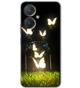 Vivo Y27 Kılıf HD Desen Baskılı Kılıf - Işıklı Kelebekler