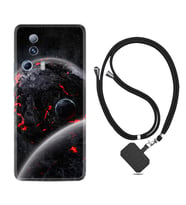 Xiaomi Mi 13 Lite Kılıf Resimli Boyun Askılı İpli Desenli Silikon Series Dark World 1867