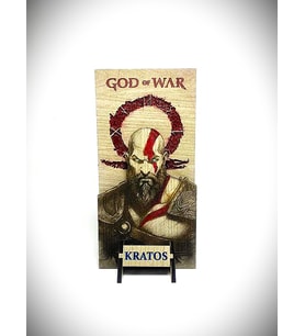 DÜKKAN DESİGN LAZER KAZIMA EL BOYUMA GOD OF WAR AHŞAP BİBLO