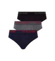 U.S. Polo Assn. Erkek 3'lü Slip Siyah - Antrasit - Lacivert (Çok Renkli)