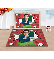 BK Gift Kişiye Özel En İyi Öğretmen Karikatürlü 1000 Parça Profesyonel Puzzle-1