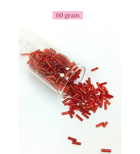 Uzun Boru Kesme Boncuk Çap 2mm Uzunluk 10 mm - 60 Gram - Şeffaf Kırmızı - BNC299