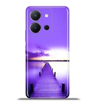 Vivo Y36 Kapak HD Renkli Dizayn Silikon Kılıf - Mor İskele
