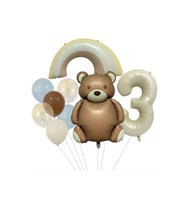 RETRO RENK AYICIK FOLYOLU YAŞ BALON SET