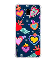 PrintiFy Samsung Galaxy J6+ Plus Uyumlu Retro Color 3 Baskılı Şeffaf Köşe Korumalı Antişok Kılıf
