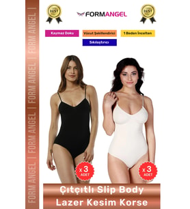 #Korse Lazer Kesim Seamless İz Göstermeyen Toparlayıcı Kaymayan Çıtçıtlı Slip Body Korse 6'lı Set