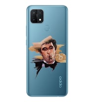 Oppo A15 / A15S Uyumlu Tony Montana Scarface Desenli Şeffaf Telefon Kılıfı