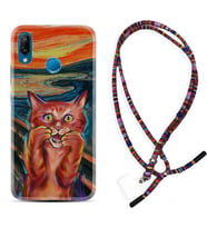 Huawei P20 Lite Mate 10 20 Lite Pro P40 Lite KılıfBoyun Asklı Rasta Silikon Tablo Cat 1788