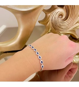 Safir taşlı Damla Model Gümüş bileklik