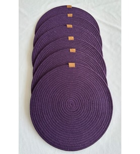 Yuvarlak Supla Amerikan Servis Sofra Altlığı, Masa Dekoru 33cm 6lı (Mor)