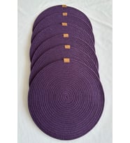 Yuvarlak Supla Amerikan Servis Sofra Altlığı, Masa Dekoru 33cm 6lı (Mor)