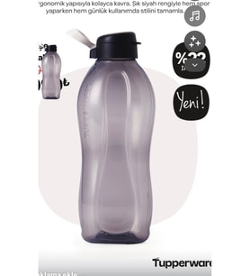 Tupperware Eco şişe 2 litre Siyah