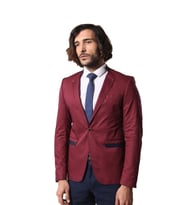 Hakim Yaka Bordo Erkek Ceket - Wessi