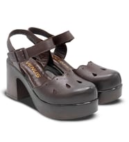 VENÜS 2217001Y PLATFORM TOPUK ÖNÜ KAPALI DERİ KADIN SANDALET (KAHVE)