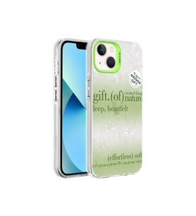 Apple iPhone 13 Uyumlu Kılıf Mermer Desenli Zore Marbello Kapak (Açık Yeşil)