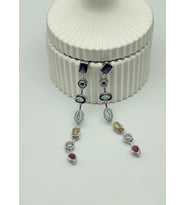 Çelik Silver Renkli Taşlı Küpe 25-clk65