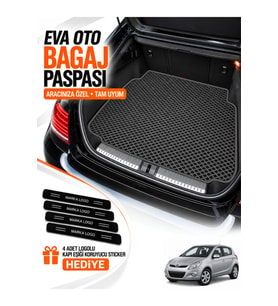 HYUNDAİ İ20 (2008-2014) Uyumlu EVA Bagaj Paspası Araca Özel Koyu Gri
