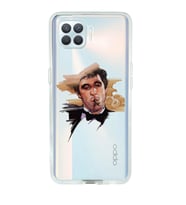 Oppo Reno 4 Lite Uyumlu Tony Montana Scarface Desenli Şeffaf Telefon Kılıfı