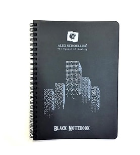 Alex Schoeller Black Notebook Siyah Defter Spiralli 120g 60 Yaprak A4
