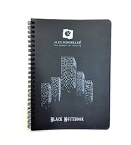 Alex Schoeller Black Notebook Siyah Defter Spiralli 120g 60 Yaprak A4