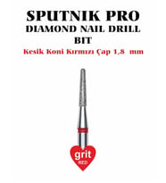 Elmas Kesik Koni Freze Kırmızı Çap 1,8mm