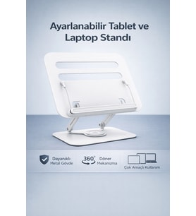 Döner ve ayarlanabilir masaüstü tablet ve kitap tutucu R19