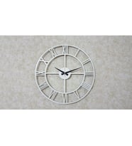 Dekoratif Duvar Saati 50 cm Beyaz Ahşap 6mm mdf Tam Sayılı