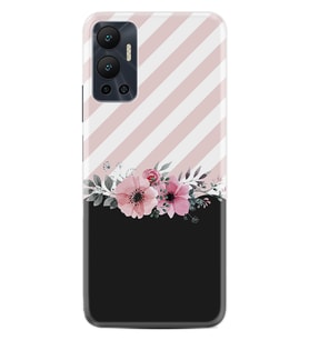 Infınix Hot 12 Kılıf Resimli Desenli Baskılı Silikon Strip Pink Flowers 1396