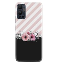 Infınix Hot 12 Kılıf Resimli Desenli Baskılı Silikon Strip Pink Flowers 1396