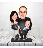 Kişiye Özel Karikatür Biblo ANNE & BABA & ÇOCUK