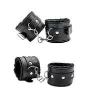 Fetish Beginner El ve Ayak Kelepçesi BDSM Seti - Siyah