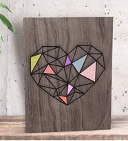 BK Gift Kalp Tasarımlı Dekoratif Mini Kanvas Tablo 15x20cm-1